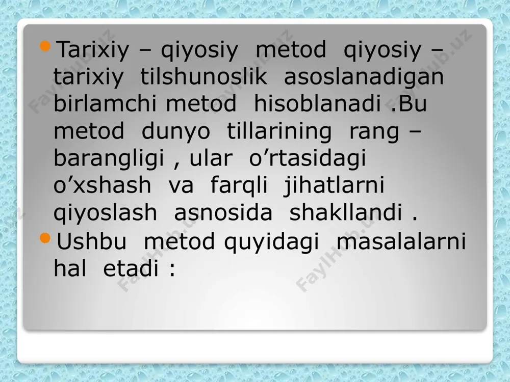 it (yashirin) tarzda ifodalangan bo'lsa, unda biz ko'p pog'onali uslubdan foydaiangan holda til birligining semantik belgilarini aniqlaymiz: calf-stupid, silly, raw-indesent, morally offensive-unpleasant, disgusting ushbu so'zning farqlovchi stilistik semasi kpd tahlilining 4 pog'onasidagina aniqlanadi. image2.jpeg image3.gif image4.jpeg image5.jpeg