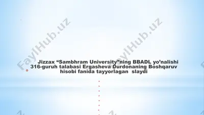mahsulot ishlab chiqarish tannarxi hisobi — PPTX