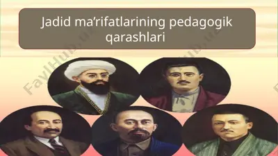 jadid ma’rifatlarining pedagogik qarashlari — PPTX