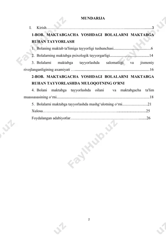 ddiy texnika bazasini, “maktabgacha ta'lim tizimini yanada takomillashtirish bo‘yicha 2017-2021 yillarga mo‘ljallangan dasturida belgilangan vazifalarni amalga oshirish chora-tadbirlari rejasi ishlab chiqildi. unda mtm pedagog xodimlari uchun muxim vazifalar belgilangan. maktabgacha yoshidagi bolalarni jismoniy, aqliy, axloqiy va estetik tomondan tarbiyalashda mehnat tarbiyasi muhim ahamiyatga egadir. «ta'lim tugrisida»gi konun xamda «kadrlar tayyorlash milliy dasturi»da mamlakatning ijtimoiy-iktisodiy tarakkiyotini ta'limning asosiy omili bulgan kadrlarni tayyorlash borasidagi eng zarur tadbirlar tizimi belgilab berilgan. soglom avlodni tarbiyalash davlat va jamiyatning ustivor yunalishidir. davlat talablari asosida tuzilgan «bolalarni rivojlantirish va maktabga tayyorlash tayanch dasturi»ga asosan maktabgacha yoshdagi bolalarning ota-onalari, tarbiyachilari, xamda, uzlari uchun turli soxalar buyicha dasturlar, kullanmalar, tavsiyalar, kizikarli kitoblar, aklan va jismonan rivojlantirishga yordam beradigan turli-tuman uyinchoklar va ta'lim tarbiya kurollari yoritiladi. maktabgacha yoshdagi bolalar ta'lim-tarbiyasiga kuyiladigan davlat talablarida belgilangan kursatkichlarga erishish 6-7 yoshdagi bolalarni maktabga tula tukis tayyorlashga, maktabda beriladigan ta'limni mukammal uzlashtirishga, mustakil uzbekistonning ravnaki uchun xizmat kiladigan barkamol inson bulib yetishishlariga zamin …