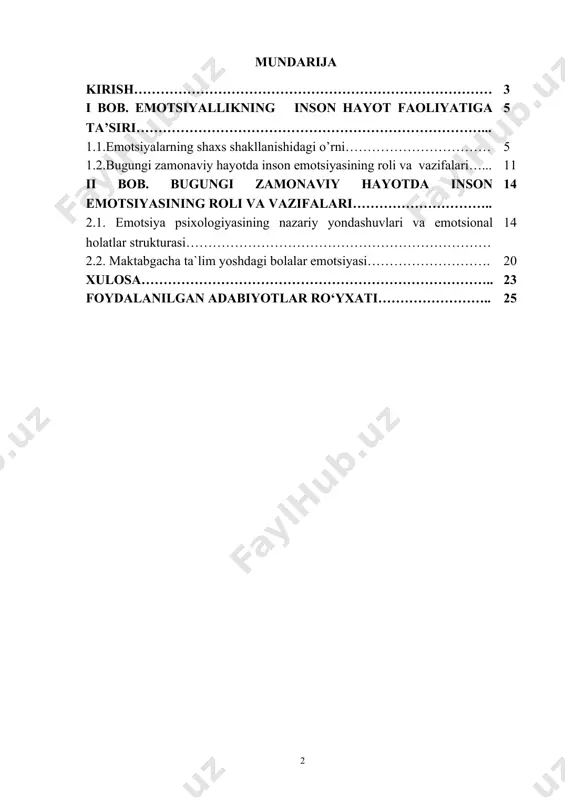 tsional reaksiya mavjud bo’lib u quyidagicha tafsiflanadi. emotsional reaksiyalar yuzaga kelayotgan kechinmalarni, ularni chaqiruvchi tashqi holatlarga bog’liqligi bilan xarakterlanadi.bunda reaksiyalar bizning borliqqa qanday ko‘z bilan qarashimizga bog‘liq. kishilar idrok qilayotgan (ko’rayotgan,eshitayotgan), bajarayotgan, o‘ylayotgan,orzu qiladigan narsalarga befarq bo‘lmaydilar. bir xil predmetlar, shaxslar,harakatlar, voqealar bizni quvontiradi,boshqalari xafa qiladi, yana boshqalari g‘azab-nafratimizni uyg‘otadi. biz xavf ostida qolganimizda qo‘rquvni his qilamiz.dushman ustidan g‘alaba qozonish yokiqiyinchilikni yengish bizda zavq ‘otadi. odamlarning o‘zi bilayotgan va bajarayotgan narsaga munosabatini boshdan kechirishi his –tuyg’ular (yoki emotsiyalar) deyiladi. his – tuyg‘ularning manbai biz idrok qiladigan, ish ko‘radigan predmetlar va hodisalarning xususiyatlari vujudga keltiradigan ehtiyojlar, intilishlar, istaklardir. bizning faoliyatimizni (mehnat, o‘qish, o‘yin) uning muvaffaqiyati va mag‘lubiyatini ham his – tuyg‘ular uyg‘otadi. hissiyot voqelikni aks ettirilishidir.odam ayni bir paytda tirik organizm va jamiyat a’zosi bo’lishi bilan birga, o’z miyasida alohida shaxs sifatida, ayrim ob’ektlar bilan qiladigan ob’ektiv munosabatlarni aks ettiradi.odam miyasida olamning aks ettirishni ana shunday o‘ziga xos tomoni hissiyot sohasi …