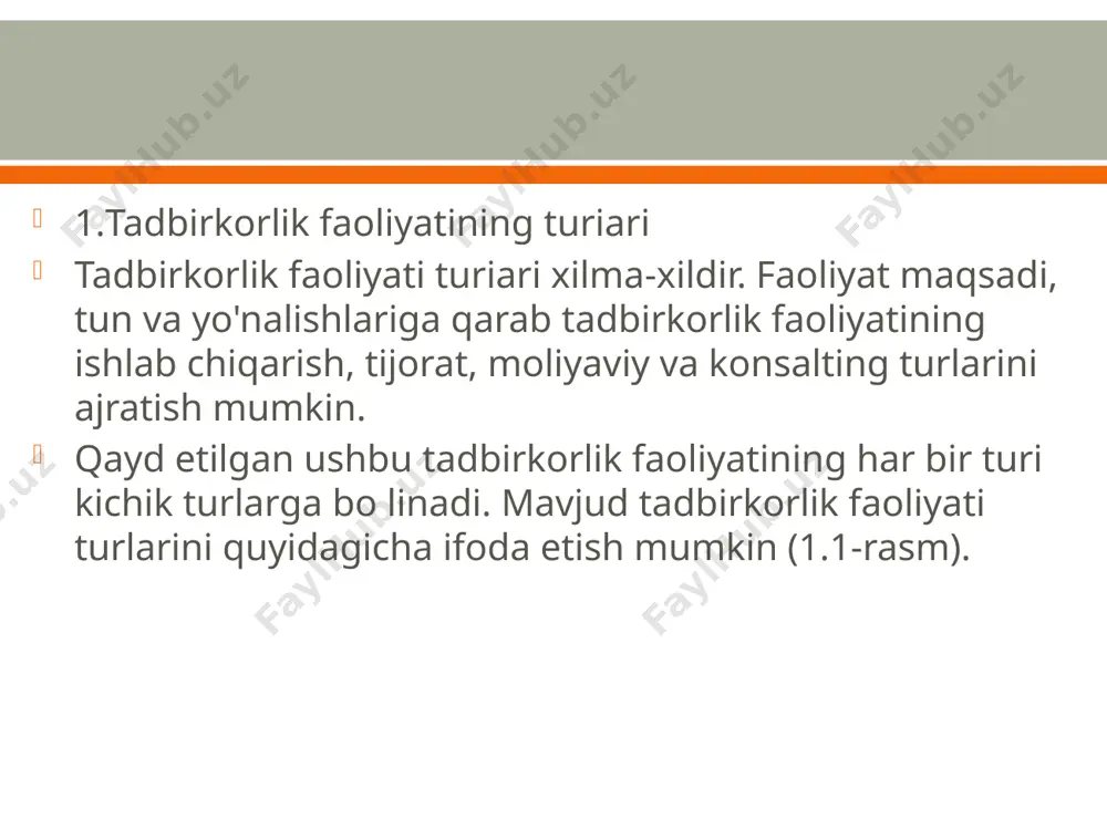 jalb etish), aktiv (mablag larni joylashtirish), komission-vositachi (komission to'lovlari bo'lgan mijozlarning topshiriqlarini bajarish) kabi uch guruhga bo'linadi. tijorat banklari mablag'larni katta muddatga olib, kichik muddatga qarzga beradi. bu banklar kreditorlarga oldindan belgilangan foizlarni to'lash bilan bog'liq tijorat tavakkaliga uchraydi. shu sababli bank berilgan qarzlari turli sabablarga ko'ra o'z vaqtida qaytmasligini hisobga olib, ma’lum pul zahirasiga ega bo'lishi kerak. 1996-yil 25-aprelda qabul qilingan o'zbekiston respublikasining «banklar va bank faoliyati to'g'risida»gi qonunida tijorat banklari faoliyatining barcha huquqiy asoslari aniq belgilab berilgan. 1996-yilning birinchi choragida tijorat banklari vakillik hisob raqamlarini markaziy bank hisob-kitoblar markaziga o'tkazish to liq tugallandi va kliring markazlari tugatildi. bu hudud ichidagi banklar o'rtasida operatsiyalarning sanoqli soatlarda o'tkazilishiga imkon beradi. fond birjasi. moliyaviy tadbirkorlikning elementlaridan yana biri fond birjasidir. kapitalning ko'payishi, aktivlarning haqiqiy narxini aniqlashga qaratilgan qimmatbaho qog ozlar bozoriga fond birjasi deyiladi. fond birjasining faoliyat tamoyili talab va taklifni tezkor tartiblashtirishdan iboratdir. fond birjalarida qimmatbaho qog ozlarning kopirovkasi o'tkaziladi. …