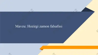 hozirgi zamon falsafasi taqdimoti — PPTX