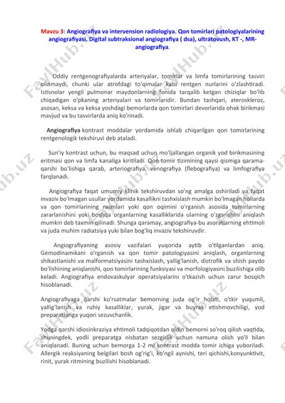 angiografiya va intervension radiologiya — DOCX