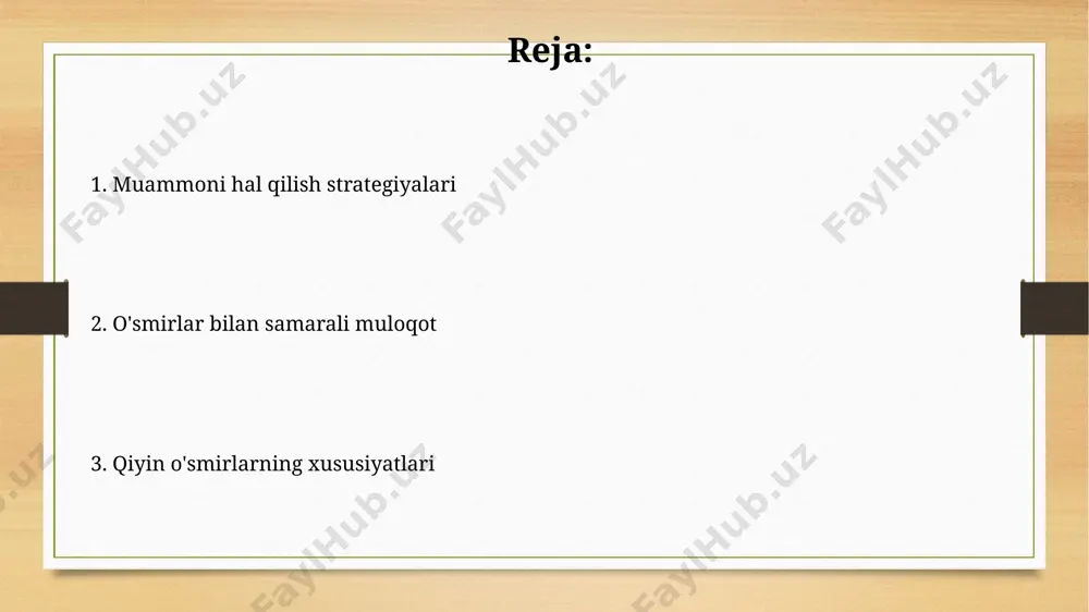 15 yoshli oʻsmirlarda qarama-qarshiliklar va noroziliklar soni 2 baravar ortadi, bu esa samarqand viloyatida oilaviy janjallar sonining koʻpayishiga olib keladi. oʻsmirlarning 70% gacha qismi oʻz-oʻzini baholash muammolari bilan kurashishi, natijada toshkentdagi maktablarda agressiv xulq-atvor ko'rsatkichlarining oshishi kuzatiladi. qiyin o'smirlarning xususiyatlari o'smirlik davrida, taxminan 13-17 yosh oralig'ida, miya rivojlanishining o'zgarishi tufayli, impuls nazorati va hissiy regulyatsiya zaiflashadi, bu esa andijon viloyatida qayd etilgan tajovuzkor xatti-harakatlarning ko'payishiga olib kelishi mumkin. qiyin o'smirlarning 20% ga yaqini o'z tengdoshlari bilan munosabatlarda muammolarga duch kelishadi, bu esa toshkent kabi yirik shaharlardagi maktablarda ijtimoiy moslashish qiyinchiliklariga olib keladi. o'smirlik davri muammolari ўсмирлик даврида, 13-19 ёшлар орасида, тошкент шаҳрида ўтказилган сўровномаларга кўра, 70% ўсмирлар ота-оналари билан муносабатлардаги муаммоларни кечирадилар. самарқанд вилоятида ўтказилган тадқиқотлар 1000 ўсмирнинг 30%и ўқув юкламаси юқорилиги ва ўқишга бўлган қизиқишнинг пасайиши билан курашаётганлигини кўрсатди. o'qishdagi qiyinchiliklar o'quv dasturiga moslashishdagi qiyinchiliklar, ayniqsa, 7-sinfdan keyin, matematika va fizika fanlarida 65% ga yaqin o'quvchilarda kuzatilib, samarqanddagi maktablar …