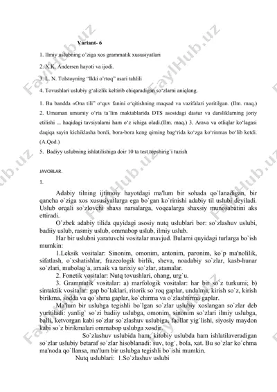 adabiy tilning ijtimoiy hayotdagi xususiyatlari — DOCX