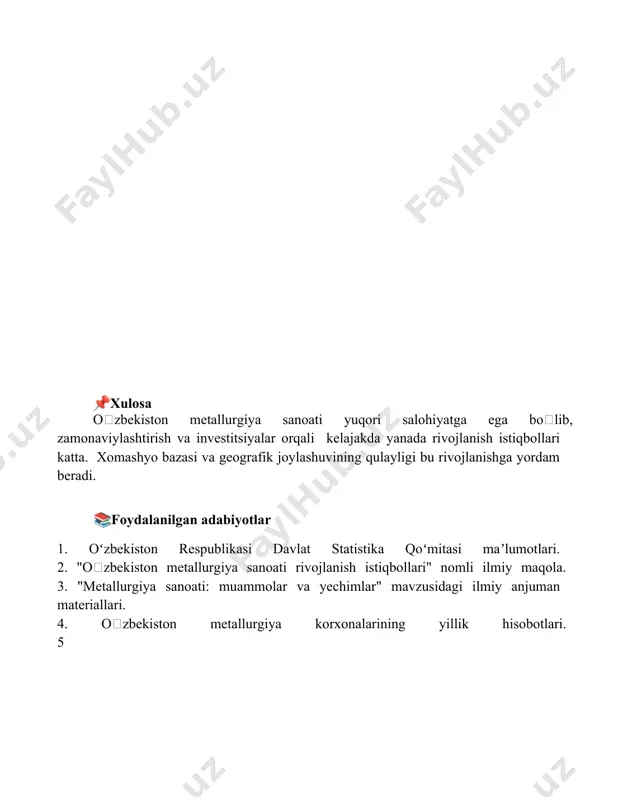 oʻzbekistonda metallurgiya sanoati - Page 5