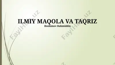 ilmiy maqola va taqriz — PPTX