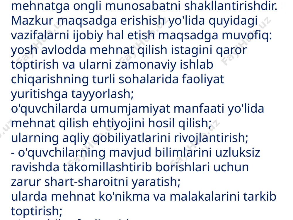 hodning mehnatsevar va ijodkorligidan ilhomlangan alisher navoiy o'z dostonining ikkinchi nomini «mehmonnoma» deb ataydi. mehnatga muhabbat, ijodkorlik dostonning markaziy masalalaridan biri bo'lib hisoblanadi. navoiy «mahbub-ul qulub» asarida esa turli ijtimoiy guruhlarning hayotidagi o'rnini belgilaydi, fazilat va nuqsonlarini ko'rsatadi. dehqonlar to'g'risida fikr yuritar ekan, «dehqonki dona sochar, yerni yormoq bila rizq yo'lin ochar. jismoniy tarbiyaning maqsadi - insonni har tomonlama jismoniy jihatdan chiniqqan, mustahkam irodali, qat’iyatli va vatanni himoya qila oladigan sabot-matonatli shaxsni tarkib toptirishdir. bunda kishining ijodiy imkoniyatlari doirasini kengaytiriladi va ularning mehnat tarbiyasiga hamda ijtimoiy-foydali mehnatga yo‘naltirilishiga e’tibor kuchaytiriladi. bular bolalardagi harakat ko'nikmalarining ortib borishi, jismoniy sifatlarning takomillashuvi va sog‘lig‘ining mustahkamlanishiga har tomonlama yordam beradi jismoniy tarbiya mohiyati. jismoniy tarbiya, shu jumladan muntazam ravishdagi jismoniy mashqlar kishi organizmining har qanday muhitga chidamliligini oshirishga, sog’lig’ini mustahkamlashga, ongli ravishda uzoq umr ko‘rish imkoniyatlarini kuchaytirishga qaratilgan faoliyatdir. bugungi kunda hukumatimiz bunday muhim omillarni e’tiborga olib qolmasdan, balki ularni muntazam ravishda amalga oshirib …
