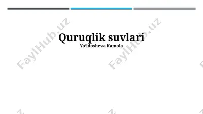 quruqlik suvlari — PPTX