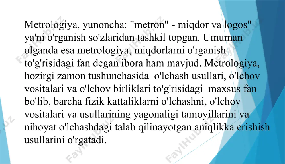 ga oshiriladigan faoliyatdir. davlat metrologiya tekshiruvi - bu davlat metrologiya xizmati organi tomonidan amalga oshiriladigan metrologiya qoidalariga rioya qilinishi tekshirish maqsadidagi faoliyatdir. e’tiboringiz uchun rahmat image1.png /docprops/thumbnail.jpeg