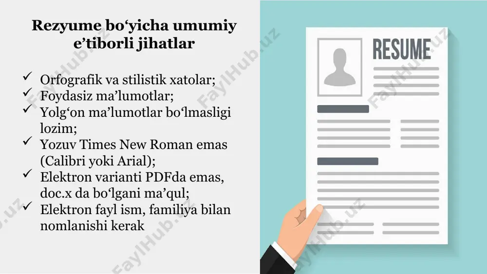 ta’sirchan rezyume va boshqa shaxsiy biografik ma’lumotlar tuzish - Page 5