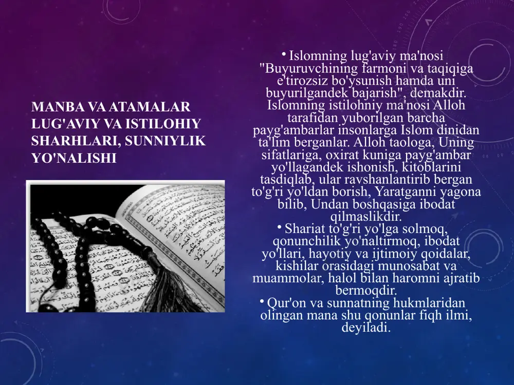 i erga tekkan ayolga kafolatladi. abu hanifa fikricha, balog'at yoshiga yetgan inson mustaqil bo'lib, o'z mulkini o'zi xohlagan tarzda tasarruf etishi mumkindir. molikiy mazhabi bu mazhab arabiston yarim orolida rivoj topib, dastlab hijoz yoki madina mazhabi sifatida nomlangan va uning aqoidi ko'pinchalik umar ibn xattob, abdulloh ibn umar, zayd ibn sobit, payg'ambarimiz (s.a.v.) amakilari abbos va umr yo'ldoshlari oisha faoliyatlari bilan bog'lanadi. mashhur namoyondalar orasida ja'far as-sodiq (vaf. 765 y.) ham bo'lib, keyinchalik u shialikning ja'fariya mazhabiga nom bergan. shofe'iy mazhabi bu mazhab jug'rofiy mintaqa mahsuli bo'lmasdan, ikki o'zga mazhab bilan yaqindan tanish, payg'ambar ajdodi hoshimning akasi al-muttalib avlodidan bo'lgan muhammad ibn idris ibn al-abbos ibn usmon ibn shofe'iy uning asoschisi bo'ldi. shofe'iy 767 yili falastin (g'azza)da tug'ilib, 820 yili misrda vafot etdi. shofe'iy "al-umm" nomli kitobni yozib [ba'zi ma'lumotlarga ko'ra, kitobni uning shogirdi ar-rabiy ibn sulaymon (884 y.) yozgan], unda nafaqat shofe'iy mazhabi nazariyasini ifodalagan, balki o'zga mazhablar orasidagi …