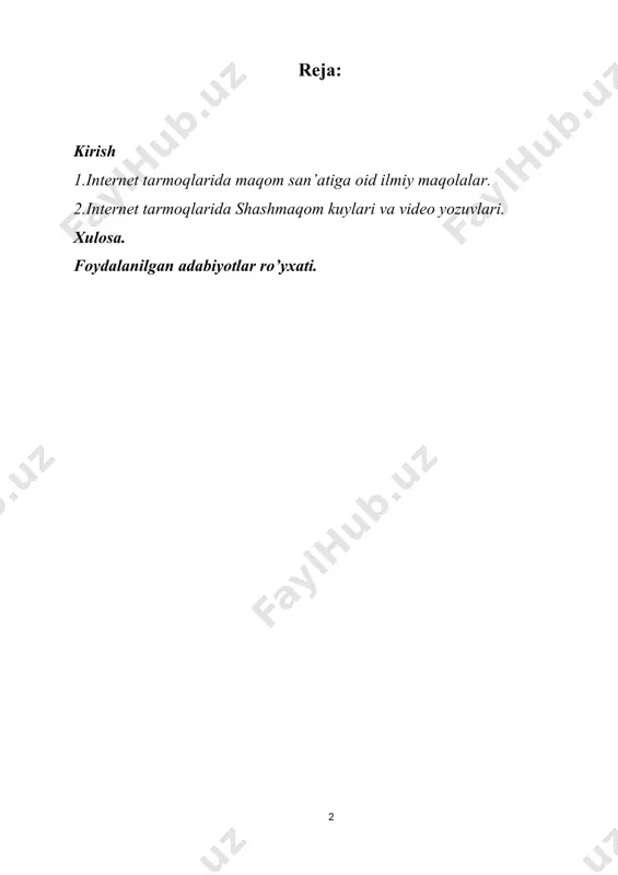 qomlar”qo’lyozmasi, o.ibrohimov vaboshqa san’atshunos olimlar sa’yi harakati bilan kitob shakliga keltirilgan. r.yunusov “maqom asoslari”,“faxriddin sodiqov”hayoti va ijodi kabi kitoblarini yozilishiga o’z hissasini qo‘shgan. internet tarmoqlarida maqom san’atiga oid ilmiy maqolalar internet tarmoqlaridamaqomga oid ilmiy maqolalar, ma’ruzalar, maqom oqshomlari, maqomchilar ansambllari hamda shashmaqom haqida san’atshunos professorlarimiz tomonidan ko’plab ma’lumotlar muntazam yoritib kelinmoqda. shashmaqom (fors tilida — ,,shash” olti va “maqom” lad ) — o’zbek va tojik xalqlari musiqiy merosida markaziy o’rin tutgan maqomlar turkumi; parda, ohang , usul, shakl, uslub kabi vositalar bilan o’zaro uzviy bog’langan mumtoz kuy va ashulalar majmui. u muayyan shart-sharoitlarda musiqiy folklor hamda kasbiy musiqa yo’nalishlarida orttirilgan ko’p asrlik ilmiy-ijodiy tajriba hamda izlanishlar natijasida yuzaga kelgan. shashmaqom milliy hamda mintaqaviy mumtoz musiqa an’analarining tarixan uzun taraqqiyot jarayoni natijasida bir qator bastakorlar avlodi san’atining qomusiy mahsulidir. o’rta asr yaqin va o’rta sharq xalqlari musiqa ilmida maqom, asosan, parda tuzilmalari tushunchasini hamda ularga mos holda yaratilgan kuy va ashulalarni …