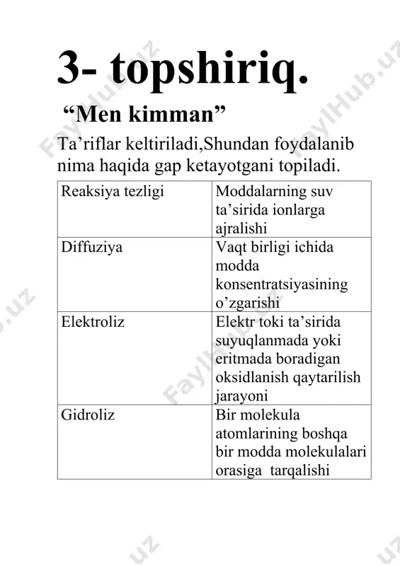 kimyo o’qitish metodikasi bo‘yicha o‘quvchi topshiriqlari - Page 4