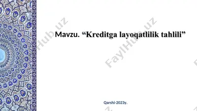 kreditga layoqatlilik tahlili — PPT