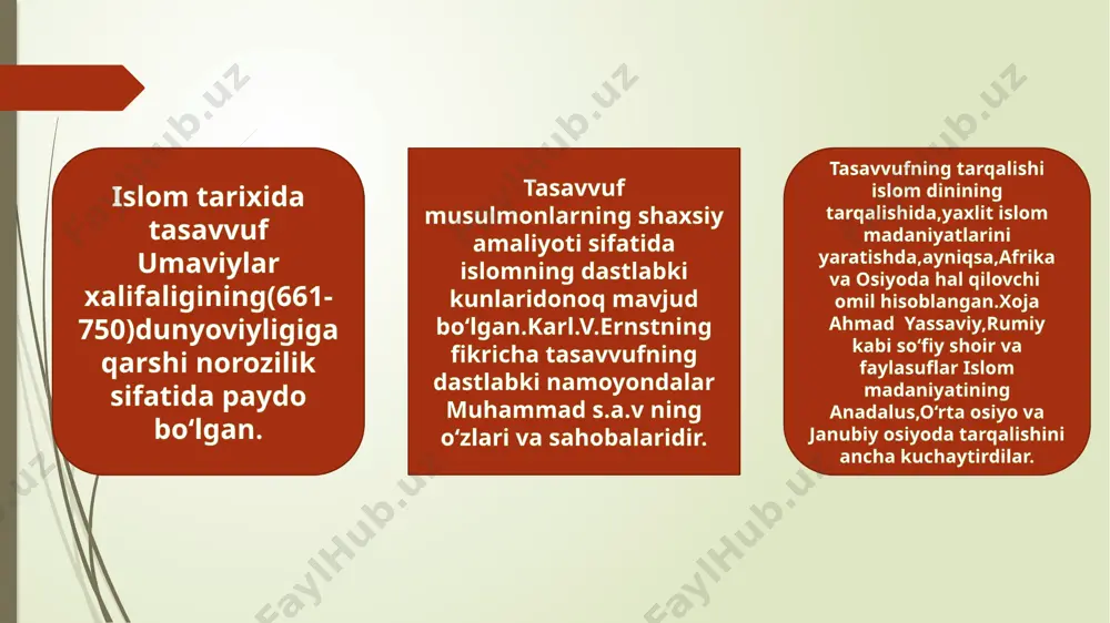 «adashib yurganlar» deb ataydilar va ularga past nazar bilan qarab, hatto so‘rashishga ham jirkanadilar. binobarin, shariat ilmi olimlari, ya’ni faqihlar bilan tariqat ilmining ba’zi bir kishilari orasida ixtiloflar chiqib, bir-birlarini haqorat qilish darajasiga borib yetadilar. albatta, boshliqlar orasidagi bu ixtilof shogirdlarga ham o‘tishi turgan gap. xo‘sh, kimning gapi to‘g‘ri? bu savolga javob berish maqsadida tasavvufning ilm tarzida shakllanishi boshida turgan ulkan so‘fiylar holiga nazar solamiz. birinchi tabaqaga mansub katta so‘fiylar va zohidlar shariatning barcha amrlari va nahiylariga to‘liq amal qilar edilar. bu haqiqatni tasavvufning eng katta dushmani bo‘lgan ibn taymiya ham o‘zining «fatvolar kitobi»da e’tirof etib, quyidagilarni yozgan: «jumhuri salafdan fuzayl ibn iyoz, ibrohim ibn adham, abu sulaymon doroniy, ma’ruf karxiy, sirriy saqatiy, junayd ibn muhammad va boshqa mutaqaddimlar, shuningdek, shayx abdul qodir, shayx hammod, shayx abul bayon kabi mutaaxxirlar agar solik havoda uchish, suv ustida yurish darajasiga yetganida ham shar’iy amr va nahiylardan chiqishi mumkinligini xayollariga ham keltirmaganlar. balki …