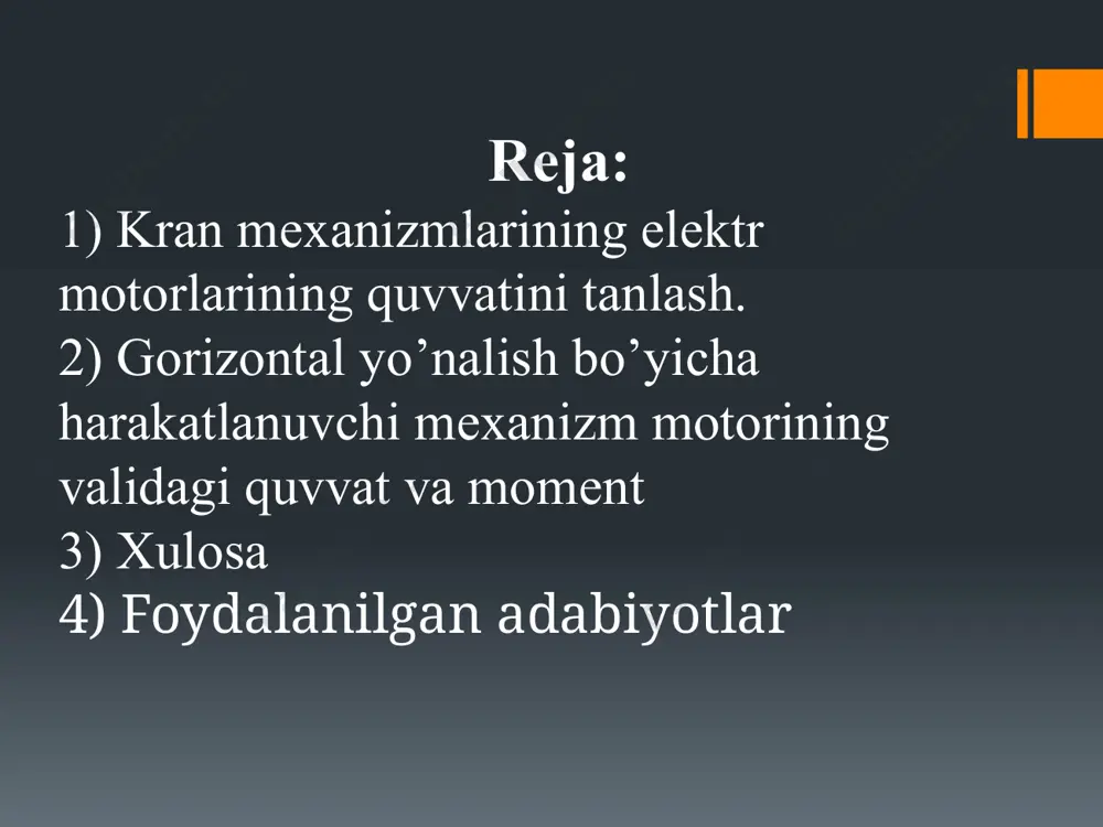 nizmlarining avtomatlashtirilgan elektr yuritmalar. – toshkent: effekt moliya, 2015. – 136 b. 3. imomnazarov a.t. sanoat korxonalaridagi elektr jihozlariga xizmat koʽrsatish va ta’mirlash. oʽquv qoʽllanma. – toshkent: turon iqboli, 2006. – 175 b. 4. imomnazarov a.t. sanoat korxonalari va fuqarolik binolarning elektr jihozlari. oʽquv qoʽllanma. – toshkent: ilm ziyo, 2006. – 185 b. image2.png image3.png image4.png image5.png image6.png image7.png image8.png image9.png image10.png image11.png /docprops/thumbnail.jpeg