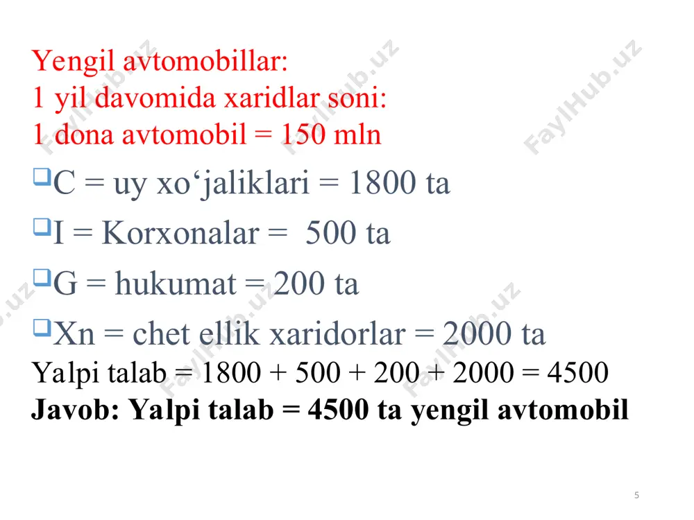 jatlarini ko‛payishiga olib keladi va korxonalar rentabellikni saqlab qolish uchun o‛z mahsulotlarining narxini oshiradilar. * quyidagi omillar as egri chizig‛ining o‛zgarishiga olib keladi: 1. resurslar narxining o‛zgarishi. a) yer resurslari b) ishchi kuchi (mehnat) resurslari. c) kapital. d) tadbirkorlik layoqati. e) import resurslar narxlari. g) bozordagi hukmronlik. 2. unumdorlik - bu milliy ishlab chiqarish real hajmini foydalanilgan resurs miqdoriga nisbati. 3. huquqiy normalarning o‛zgarishi. a) soliq va subsidiyalarning o‛zgarishi, b) davlat tomonidan tartibga solish xarakteri va usullarining o‛zgarishi. * * ad va as egri chiziqlarining kesishish nuqtasi ishlab chiqarishning muvozanatli hajmi va baholarning muvozanatli darajasini belgilaydi. baholarning muvozanatli darajasi deganda baholarning shunday darajasi tushuniladiki, unda yalpi talab va taklif bir-biriga mos kelishi yoki teng bo‘lishi kerak. * 3-rasm. yalpi taklif egri chizig‘ining oraliq kesmasidagi muvozanat * 4-rasm. yalpi taklif egri chizig‘ining keyns kesmasidagi muvozanati * 5-rasm. yalpi taklif o‘zgarishining ad-as modelidagi muvozanatga ta’siri * оддий кўринишда бу кўрсаткичларнинг ўзаро бир …