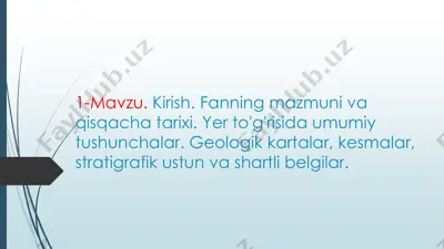 geologiya fanining mazmuni va tarixi — PDF