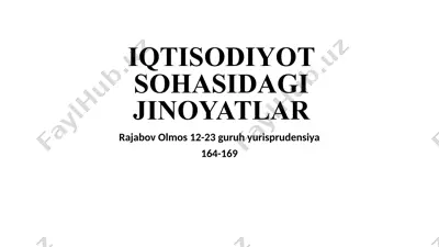 iqtisodiyot sohasidagi jinoyatlar — PPTX