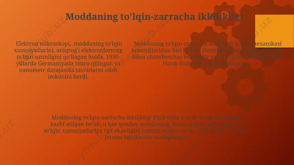 da qoʻshimcha ma'lumot beradi. zeeman effekti magnit maydonining kuchliligi 1 tesla atrofida boʻlganda normal zeeman effekti kuzatiladi va spektral chiziqlarning uchtaga boʻlinishi kuzatiladi. bu effekt kvant mexanikasi asoslarini tushunishda muhim ahamiyatga ega. 1886-yilda pieter zeeman tomonidan amsterdamda kashf etilgan zeeman effekti, tashqi magnit maydon ta'sirida atom chiziqlarining boʻlinishini oʻrganishga asoslangan boʻlib, uning miqdori maydon kuchiga bogʻliqdir. mos kelish printsipi mos kelish printsipi kvant mexanikasi va klassik fizika o'rtasidagi bog'lanishni, taxminan 1913-yilda nils bor tomonidan atom modellari orqali, katta kvant sonlarida ikkala nazariyaning natijalarining yaqinlashishini tushuntiradi. bor modeli, 1913 yilda taklif qilingan, mos kelish printsipini qo'llagan holda, vodorod atomining spektri uchun aniq hisob-kitoblarni taqdim etdi, bu klassik fizikaning chegaralarini ko'rsatdi. bor modeli, 1913 yilda taklif qilingan, mos kelish printsipini qo'llagan holda, vodorod atomining spektri uchun aniq hisob-kitoblarni taqdim etdi, bu klassik fizikaning chegaralarini ko'rsatdi. magnit maydon ta'siri magnit maydon ta'sirida atomlar energiya darajalari 2, 4, 6 va hokazo sonlar bilan ifodalanadigan …