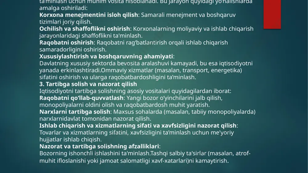 davlat mulkini xususiylashtirish va boshqarish - Page 3