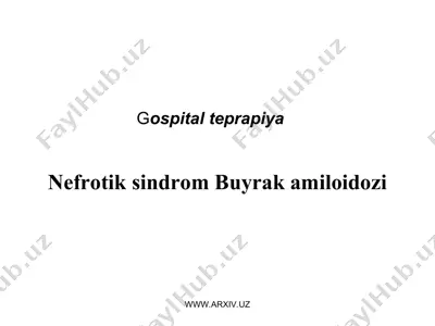 nefrotik sindrom buyrak amiloidozi — PPT