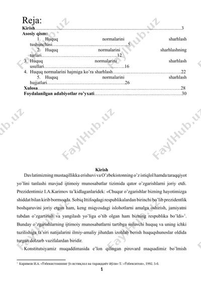 huquq normalarini sharhlash — DOCX