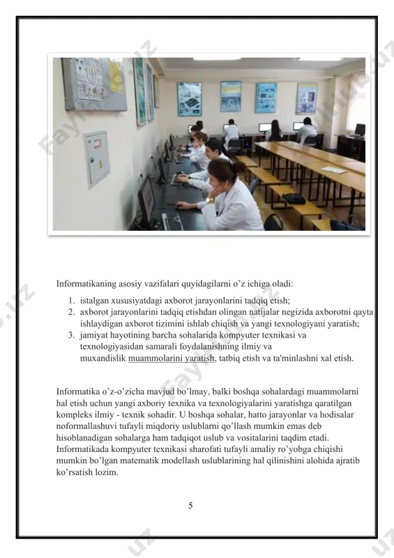 tilgan — windows 2000 dasturi, 2001-yilda yaratilgan — windows millennium edition va windows xp dasturlari. windows dasturining taniqli bo‘lishining asosiy sababi bu — ish jarayonining soddaligi, ko‘p vazifali rejim, bir xil ishlash interfeysi va boshqa qulayliklar. boshqa operatsion tizimlarga o‘xshab w indows dasturi ham kompyuter xotirasiga kompyuter yoqilish vaqtida avtomatik ravishda yuklanadi. axborot texnologiyalarida juda katta yutuq va o‘zgarishlar amalga oshdi. yangi axborot texnologiyalarining yoki kompyuter texnologiyalarining paydo bo‘lishi bu sohadagi xizmat qilish uslubini tubdan o‘zgartirdi. tasavvur qilib ko‘ring, yaqin-yaqinlargacha biror masalani kompyuterda yechish uchun algoritmlarni, dasturlash tillaridan birini, dasturni kompyuter xotirasiga kiritishni, uning xatolari natijani tahlil qilishni talab qilar edi. bu ishni faqat mutaxassislargina amalga oshirar edilar. ammo bu sohada mutaxassis bo‘lmagan foydalanuvchilar sonining kundan kunga ko‘payishi jamiyat oldida ma’lum qiyinchiliklarni tug‘dirdi. windowsni yoki bu asosida ko‘rilgan informatsion texnologiyani yana ham tushunib olish uchun quyidagiga e’tiboringizni qaratmoqchimiz. supermarketda barcha ta’minot masalasini uning direktori hal qilsa, servisda ham xuddi shu …