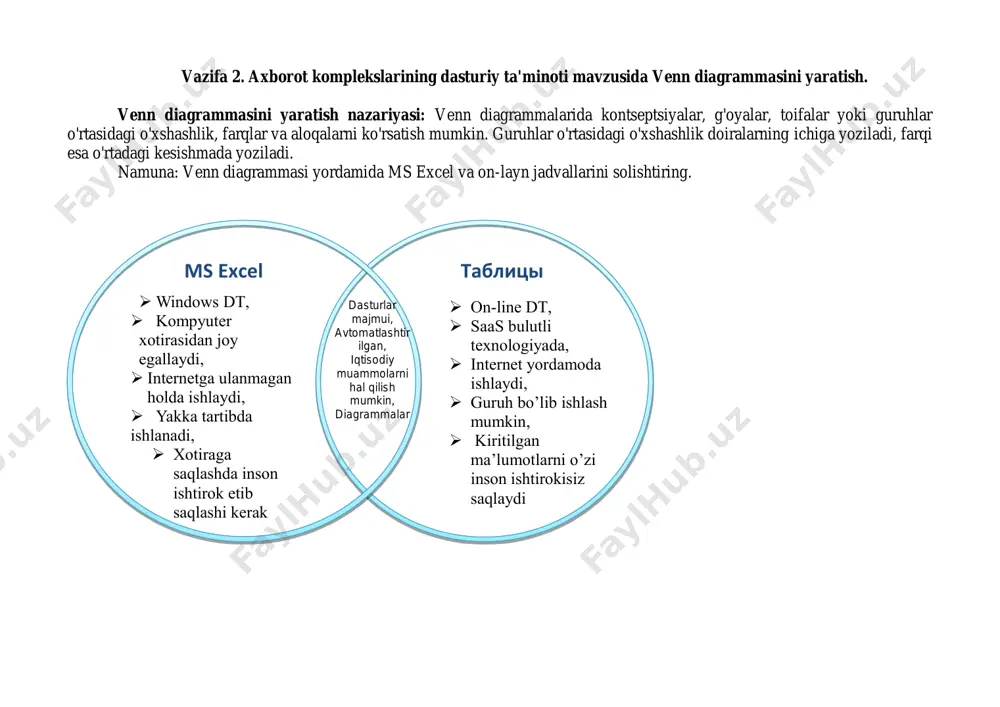 axborotni qayta ishlashning yuqori intensivligi: mutaxassis ma'lumotlarning o'zgarishini tezda kuzatishi kerak. 3. inson omili mavjud bo'lgani uchun noto'g'ri ma'lumotni kiritish uchun istisno yo'q, axborotni kiritish ustidan hech qanday nazorat yo'q. 4. hisobot hujjatlarini shakllantirish imkoniyati yo'q 5. qog'oz va elektron hujjatlarning doimiy o'sishi. 6. zamonaviy raqamli texnologiyalardan foydalanish imkoniyati yo'q. potentsial tashqi qulay imkoniyatlar (о): potentsial tashqi tahdidlar (т): 1. dastur mutaxassisning ish sifatini oshiradi. 2. birlamchi axborotni qayta ishlash bilan bog'liq ish vaqtini qisqartirish. 3. eng yangi dasturiy va texnik vositalardan foydalanish. 1. axborotni yig'ish, kiritish, saqlash, uzatish va ulardan foydalanish jarayonlarida kamchiliklar. 2. xatolarning yuqori darajasi. 3. kompaniya faoliyati bilan bog'liq bo'lmagan odamlar uchun shaxsiy ma'lumotlarning mavjudligi.