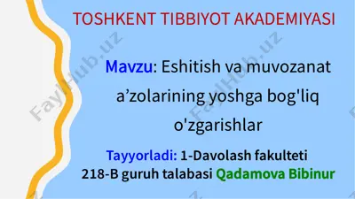 eshitish va muvozanat organlari — PDF