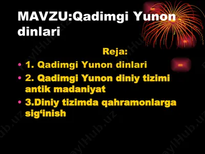 qadimgi yunon dinlari — PPT