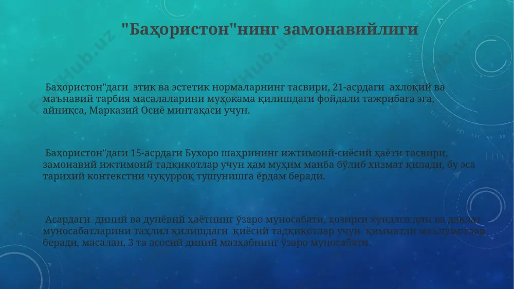 "bahoriston"asari mutolaasi va matni ustida ishlash - Page 3