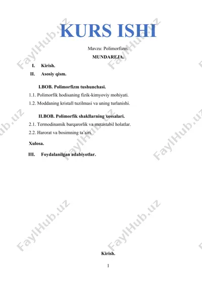 polimorfizm kurs ishi — DOCX