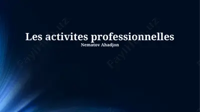 les activites professionnelles — PPTX