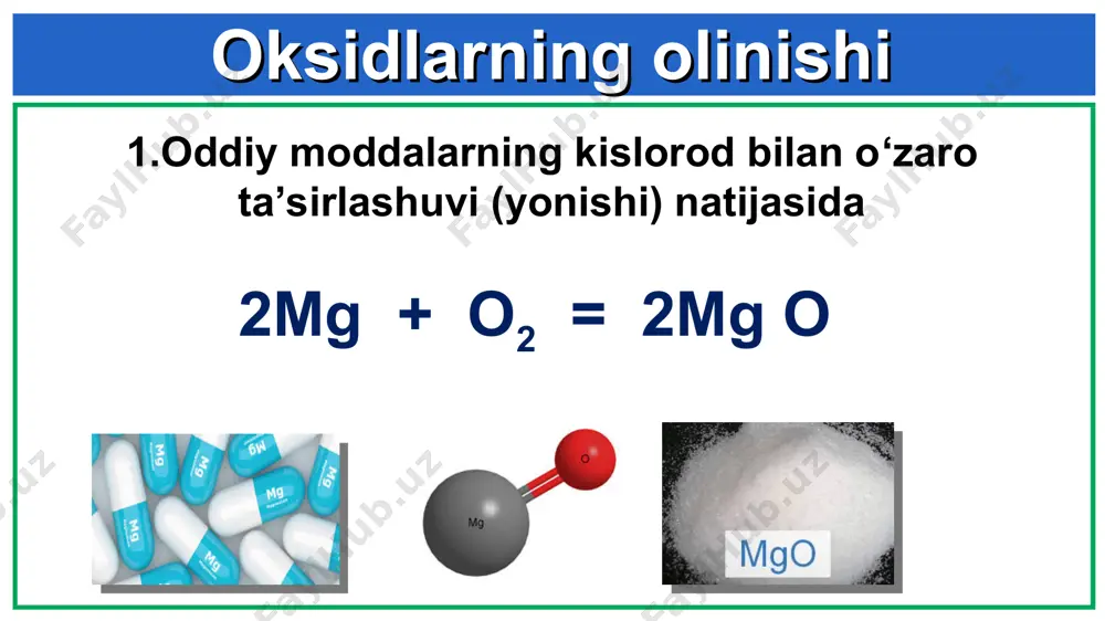 oksidlarning olinishi va xossalari - Page 2