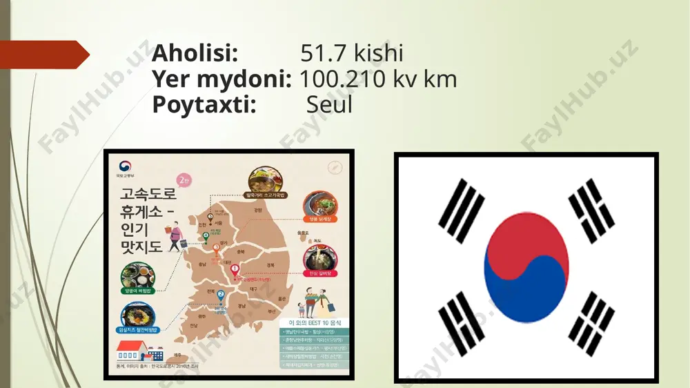 a hukumatining asosiy choralaridan ayrimlari: yo‘nalish strategiyalar energiya xavfsizligi lng (suyultirilgan tabiiy gaz) importini ko‘paytirish, atom energetikasini rivojlantirish, yashil energiya (quyosh, shamol) sarmoyalari. texnologik mustaqillik yarimo‘tkazgich ishlab chiqarishda mahalliy komponentlar ulushini oshirish, "chip 4" ittifoqi (aqsh, yaponiya, tayvan bilan). savdo sheriklarini diversifikatsiya qilish xitoyga haddan tashqari qaramlikni kamaytirish, asean, yevropa, hindiston bilan aloqalarni kengaytirish. kiberxavfsizlik raqamli iqtisodiyotda kompaniyalarni himoya qilish, sun’iy intellekt asosida xavfsizlik tizimlarini ishlab chiqish. qishloq xo‘jaligi zaxiralari oziq-ovqat xavfsizligi uchun mahalliy ishlab chiqarishni rag‘batlantirish, zaxira fondlarini yaratish. iqtisodiy xavfsizlikning muhim ko‘rsatkichlari (2024-yil holati) ko‘rsatkich ma’lumot valyuta zaxiralari ~420 mlrd aqsh dollari ishtirok etgan ftalar 18 dan ortiq erkin savdo bitimlari energiya importi ulushi >90% chip eksporti ulushi ~20% (umumiy eksport ichida) janubiy koreaning eng yerik komponiyalari 1. samsung : elektronika, yarimo‘tkazgichlar, qurilish, sug‘urta, moliya.asosiy sho‘ba kompaniyasi: samsung electronics — dunyodagi eng yirik smartfon va chip ishlab chiqaruvchilardan biri.yirik mahsulotlar: galaxy telefonlari, televizorlar, yarimo‘tkazgichlar, ssd, planshetlar.daromad (2023): ~245 …