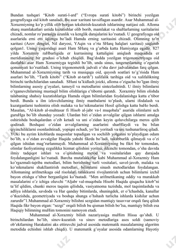 sha davrning eng mashhur o’quv yurti- “nizomiya” madrasasini qurdiradi. u olimlar, din peshvolari, so’fiylarga katta e’tibor berib, g’amho’rlik qiladi. uning katta hizmatlaridan yana biri taqvimni isloh qilgani. u 1074 yili o’rta sharq mamlakatlari uchun kalendar-taqvim tuzadiki, bu taqvim hozirgacha eng takomillashgan kalendarlardan biri hisoblanadi. xi asrda xorazmda ilm-fan taraqqiy etadi. xorazm shohi ma’mun ii o’z saroyiga zabardast olimlarni taklif etadi. u tashkil etgan “bayt-ul-hikma” -donishmandlar uyi tarihda “ma’mun akademiyasi” deb nom qoldirgan. bu akademiyaning rivoj topishida abu rayhon beruniy, abu ali ibn sino, tarihchi miskavayh, riyoziyotchi abu nasr ibn iroq, faylasuf abu sahl al-masihiy, tabib abulhayr hammor kabi olimlar ilmiy ijod bilan shug’ullanganlar. lekin toj-taht uchun kurash natijasida bu ilm dargohi o’z faoliyatini to’htatib, olimlar tarqab ketadi. movarounnahr va xurosonda ix asrlarga kelib ma’naviy ko’tarilish sharq renessansi – uyg’onish davrining boshlanishga olib keldi. movarounnahrda ilm-fan va ma’rifat sohasida o’z hizmatlari bilan dunyoga mashhur bo’lgan faylasuf va munajjim, matematika, fizika, tibbiyot, …