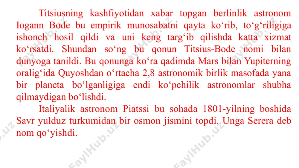 ishonch bilan ayta olaman. agar u qaytib kelsa, u holda boshqa kometalarning ham quyosh yaqiniga qaytib kelishlariga (ya’ni davriyligiga) shubha qolmaydi». olim yanglishmagan edi. galley bashorat qilgan «dumli yulduz» 1759-yilning 12-martida perigeliydan o‘tdi va uning bashorati tasdiqlandi. bu nyutonning tortishish qonunining haqligini isbotladi. quyosh sistemasining a’zosi ekanligi tasdiqlangan kometa, uning kashfiyotchisi sharafiga galley deb ataladigan bo‘ldi. kometalarning yadrosi muzlagan gazlar va ularga yopishgan turli o‘lchamdagi chang, tosh va metall zarrachalardan tashkil topadi. muzlagan gaz aksariyat ammiak, metan, karbonat angidrid, sian va azotdan iborat bo‘lib, kometa quyoshga yaqinlashayotganda yadro uning taftidan intensiv bug‘lana boshlaydi va yadro atrofida qalin gaz qatlami – komani vujudga keltiradi. bunda kometalarning dumlari quyosh nurlarining bosimi va quyosh «shamoli» (korpuskular zarrachalarining oqimi) ta’sirida paydo bo‘ladi. kometa quyoshga yaqinlashgan sayin, komaga gaz va changning intensiv ajralib chiqishi oqibatida unga ta’sir etuvchi bosim kuchi ham ortib, kometaning dumi quyoshdan teskari tomonga qarab kun sayin cho‘zila boradi va millionlab kilometrni …