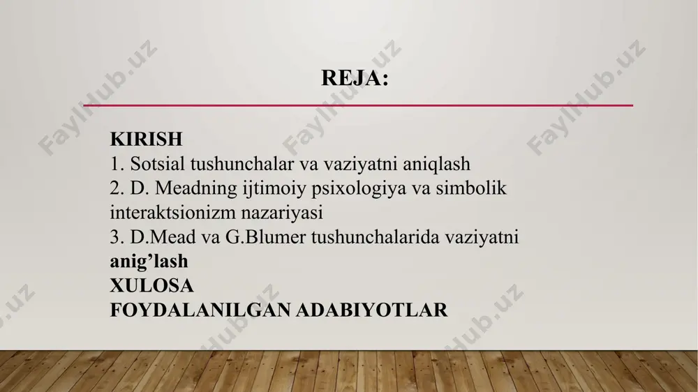 on bo`layotganligidir. d. meadning ijtimoiy psixologiya va simbolik interaktsionizm nazariyasi ijtimoiy psixologik tadqiqotlarning metodologik muammolariga quyidagilar kiradi. birinchidan, empirik ma`lumotlar muammosi, ya`ni kay turdagi ma`lumotlarni ijtimoiy psixologik ma`lumotlar sifatida kabo`l qilish mumkin. chunki, bixevioristlar bunday ma`lumotlar sifatida kuz bilan kurib qayd qiladiganlar xulq-atvor shakllarni kabo`l qilishsa, kognitiv psixologiya vaqillari faqat ongga taalluqli bo`lgan belgilarini tushunadilar. demak, har qanday tadqiqotchi ish boshlamay turib, avvalo nimani empirik birlik qilib olishini aniq tasavvur qilishi va uning nazariy jixatlari to`g`risida tasavvurga ega bo`lishi kerak. 2. d. meadning ijtimoiy psixologiya va simbolik interaktsionizm nazariyasi sotsiologiyada kommunikatsiya muammosiga bo’lgan qiziqishning ortishi, qarama-qarshi tomonga nisbatan o’z nuqtai-nazarini belgilash muammolarining dolzarb ekanini isbotladi. bu esa, psixologik jarajonlarni tadqq etishga nigilistik munosabatda bo’lish va insonning butun hayotiy qiyofasini faqatgina chetdan kuzatiladigan xulq-atvoriga qiyoslash abi hususiyatlarga xos bo’lgan bixevioristik urf-odatlarini sustlashtirdi. bioxivorist va freydistlardan farqli o’laroq “uchinchi kuch”, ya’ni yaxlit insoniy “o’zlik” va mikrosotsial muhitda uning shaxsiy o’zligini belgilashga qaratilgan …