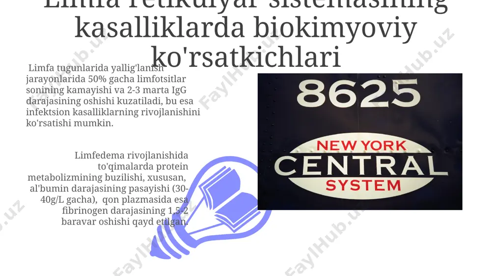 bu immunitet xotirasining shakllanishi uchun muhimdir. limfa suyuqlig'ining tarkibi va biokimyosi limfa suyuqligida oqsil miqdori, taxminan 2-6 g/dl ni tashkil etadi, asosan albumin va globulinlardan iborat bo'lib, bu qon plazmasidagi oqsil tarkibidan pastroqdir, ammo immunitet hujayralari faoliyati uchun muhimdir. limfa suyuqligi tarkibida lipidlar, xususan xolesterin va triglitseridlar ham mavjud bo'lib, ularning konsentratsiyasi ovqat hazm qilish tizimidan olingan yog'lar miqdoriga bog'liq, masalan, yog'li ovqatdan keyin ko'payadi. timus bezining biokimyoviy xususiyatlari timoz bezining korteks zonasida yuqori darajada ekspresslangan aire geni (autoimmune regulator) o'z-o'zini tolerantligini ta'minlashda muhim rol o'ynaydi, bu genning mutatsiyalari 1-tip diabet va addison kasalligi kabi autoimmun kasalliklarning rivojlanishiga olib kelishi mumkin. timoz bezida t-limfotsitlarning selektsiyasi jarayonida, taxminan 95% autoreaktiv t-hujayralari apoptoz orqali yo'q qilinadi, bu immunitet tizimining o'z-o'zini tanib olishini oldini oladi. bu jarayon kaspazlar kabi fermentlar ishtirokida sodir bo'ladi. limfa retikulyar sistemasining immunologik biokimyosi limfotsitlarning t hujayra retseptorlari (tcr) va b hujayra retseptorlari (bcr) ning majmuaviy o'zaro ta'siri natijasida, …