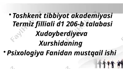 psixologiya fanidan mustqail ishi — PPTX