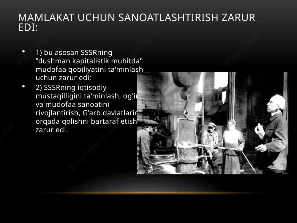 n; 3) aholi turmush darajasi sezilarli darajada pasaygan; 4) mahkumlarning tekin mehnatidan keng miqyosda foydalanila boshlandi. sanoatlashtirish qurilish maydonchasida gulag asirlari image1.png image3.jpeg image4.jpeg image5.jpeg image6.jpeg image7.jpeg image8.jpeg /docprops/thumbnail.jpeg