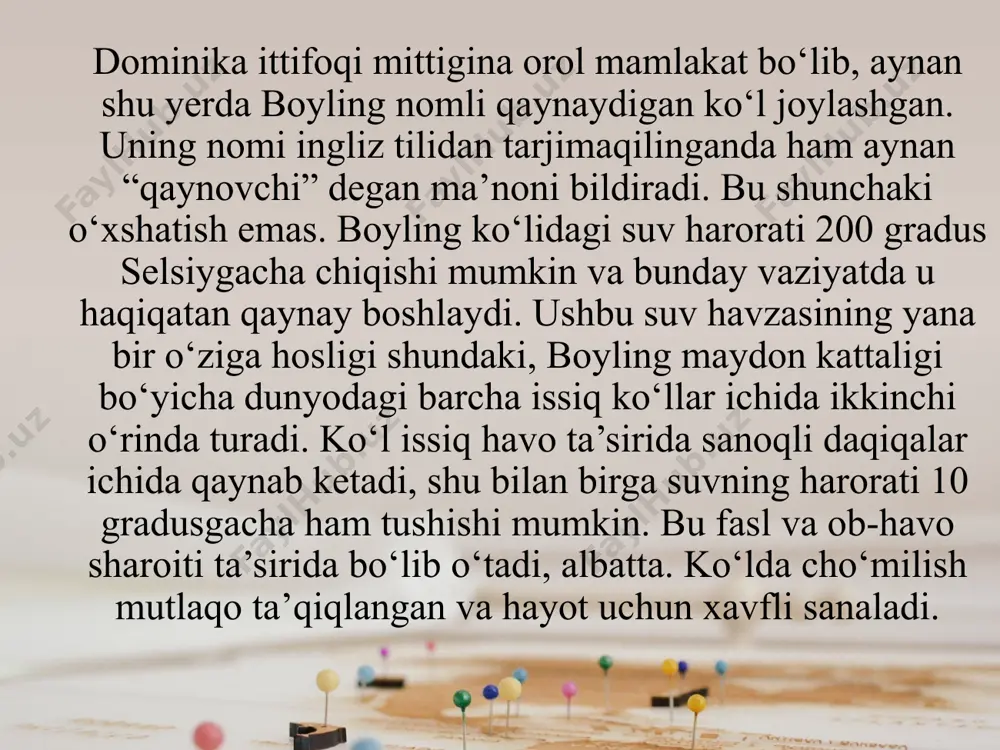 an orol ichidagi ko‘l sifatida mashhur. ushbu ajoyib ketma-ketlik shuning o‘zi bilan tugamaydi. eng qizig‘i, kichik ko‘l markazidavulqon-point deya ataluvchi yana bitta mittigina orolcha ham bor. baykal ko‘li image1.jpeg image2.png image3.png image4.png image5.png image6.png image7.png image8.png