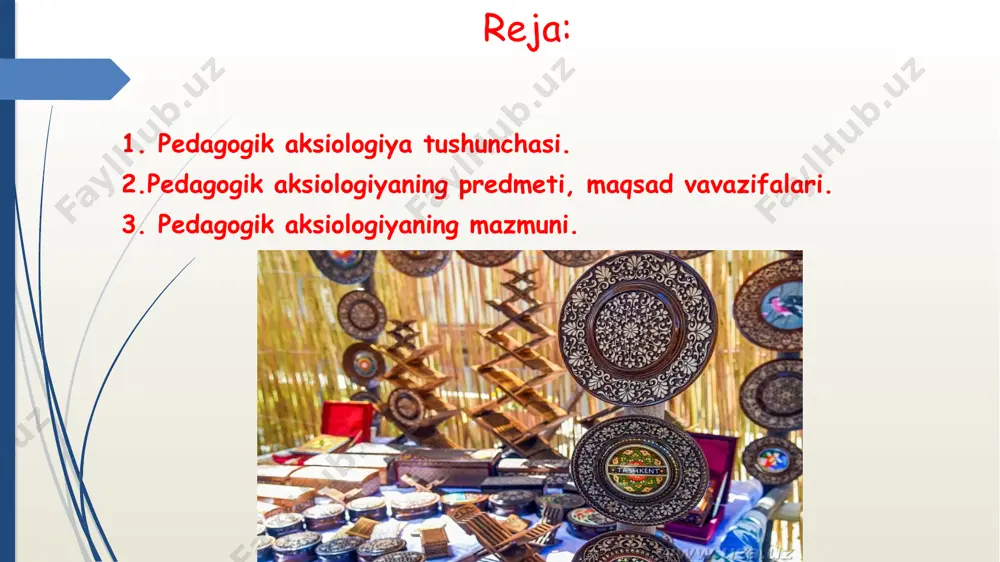 i. axloqiy bilim – ishonchga aylangan taqdirdagina xulqni tartibga solib turadi. haqiqiy axloqning ma’naviy poydevori bo‘lib, uning asosiy mezoni axloqiy bilimdir. qadr – kishining jamiyatda tutgan o‘rni, obro‘-e’tibori, hurmati, nufuzi. axloqiy bilim – ishonchga aylangan taqdirdagina xulqni tartibga solib turadi. haqiqiy axloqning ma’naviy poydevori bo‘lib, uning asosiy mezoni axloqiy bilimdir. qobusnoma – farzand tarbiyasi hamisha sharq mutafakkirlarining didaktik markazida turadi. kaykavusning «qobusnoma» asarida farzand tarbiyasiga alohida e’tibor beriladi. shuning uchun ushbu asar sharq pedagogikasining qomusi sifatida qariyib asrlar davomida jahon xalqlari e’tiborini qozonib kelmoqda. asardagi mo‘jaz latifalar, ixcham rivoyatlar kitobning nihoyatda jozibali, o‘qimishli bo‘lishligini ta’minlagan. asarning ba’zi bir boblari, unda keltirilgan rivoyatlar barkamol avlodni tarbiyalashni mukammallashtirishga undaydi. aksiologiya aksio — qadriyat, logos fan, ta`limot ma`nosini nima bilan shug’ullanadi? falsafaning qadriyat masalani o’rganadigan va u bilan shug’ullanadigan sohasi hisoblanadi kim tomonidan fanga kiritilgan fransuz olimi lapi 1902 yilda qachon fan maydoniga kirib keldi xix asr oxiri – xx asr boshi qayerda …