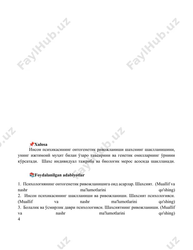 inson psixikasining ontogenezda rivojlanishi - Page 5