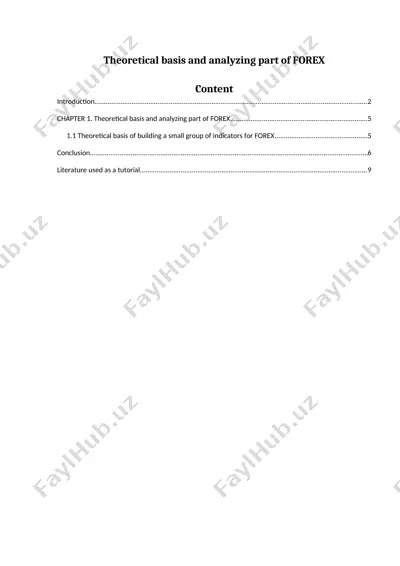 theoretical basis and analyzing part of forex — DOCX
