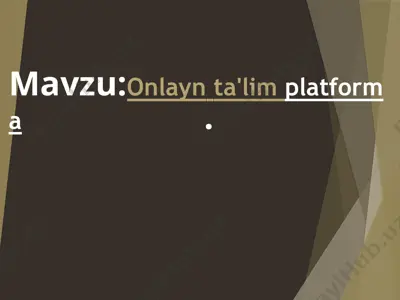 onlayn ta'lim platformasi — PPTX