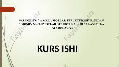 doimiy ma’lumotlar strukturalari — PPTX